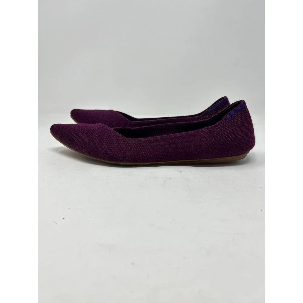 Rothy's The Point Flats 8 Aubergine Purple Merino Wool‎ Retired Minimalist Rare